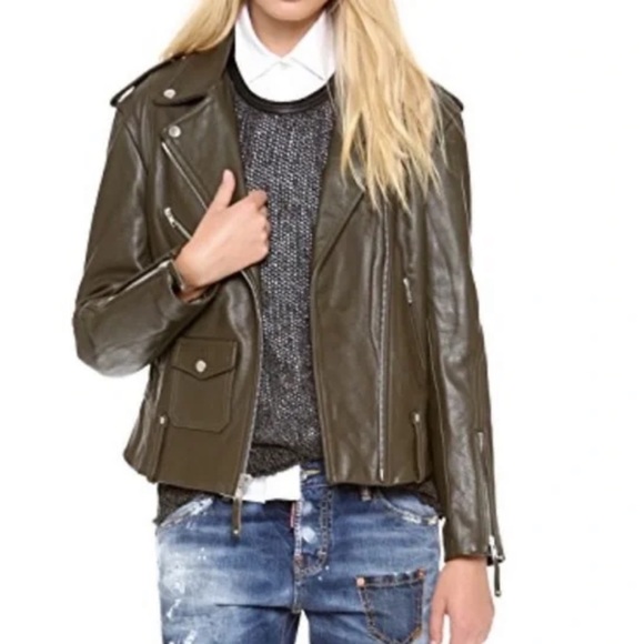 Theory Dalayan Leather Motorcycle Biker Jacket - Picture 3 of 16